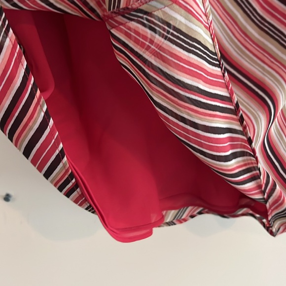 Vintage Loft Sheer Top y2k Striped Gilmore Girls Pink Girly 2000s V neck - Picture 8 of 8